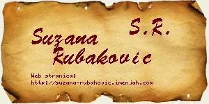 Suzana Rubaković vizit kartica